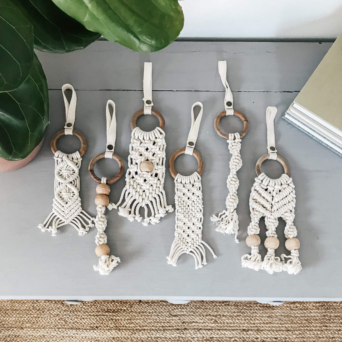 all-in-one toy | macrame mesh & bead — Finn + Emma