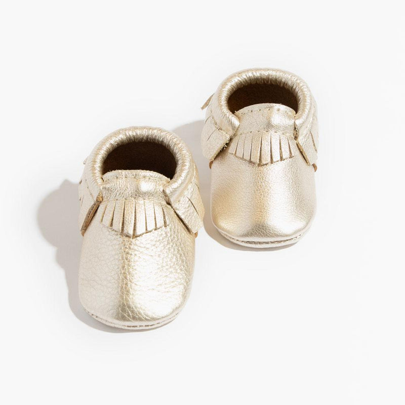 Platinum Moccasin Baby Shoe — Freshly Picked