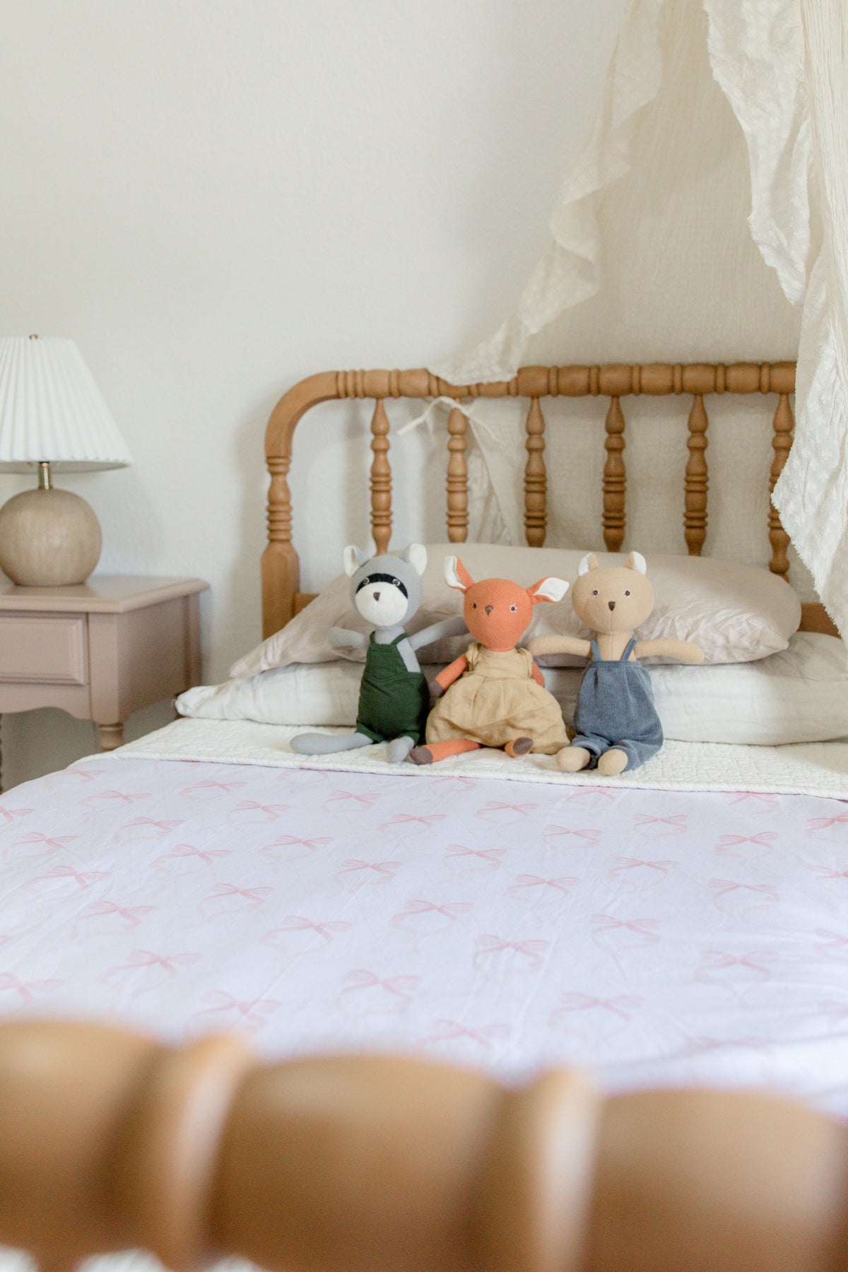 Pink Bow Crib Quilted Blanket — Little Mae & Co