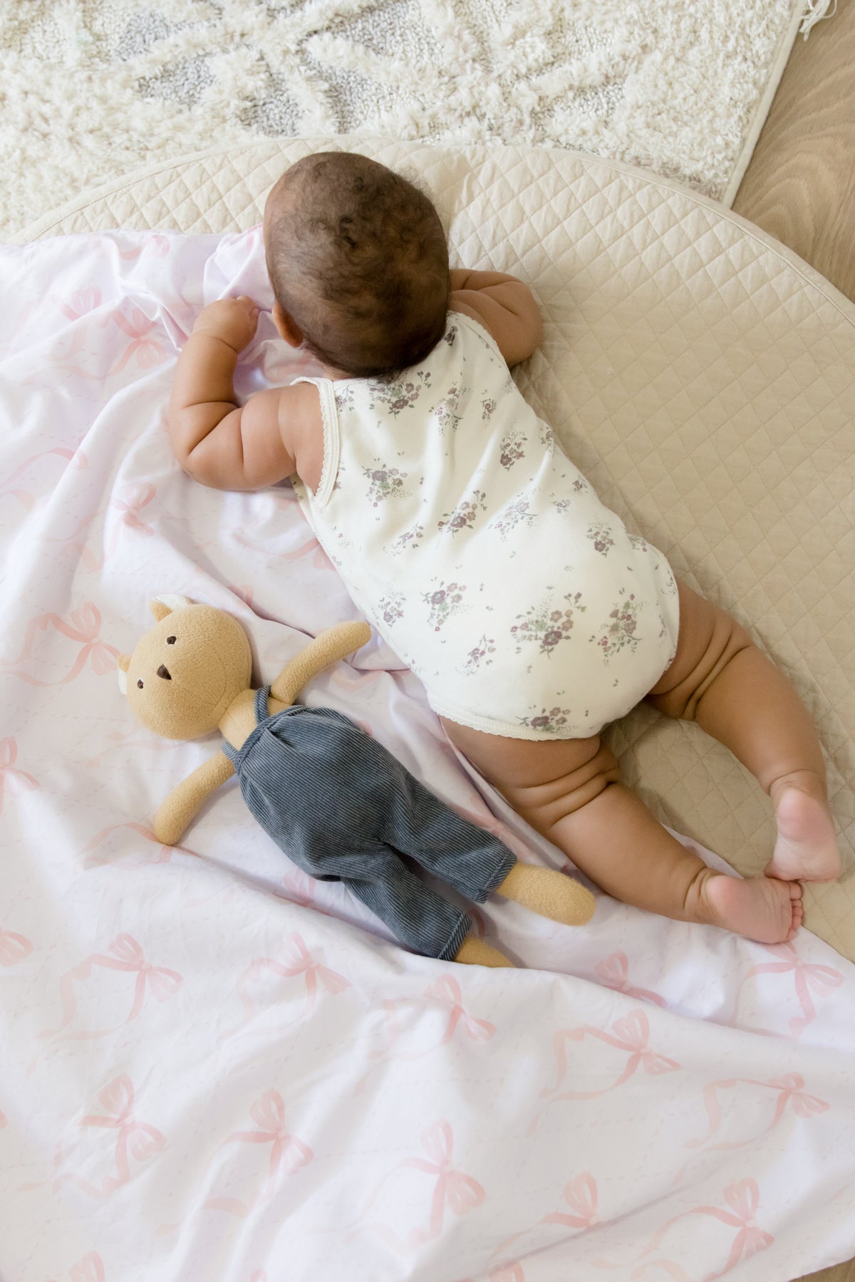 Pink Bow Crib Quilted Blanket — Little Mae & Co