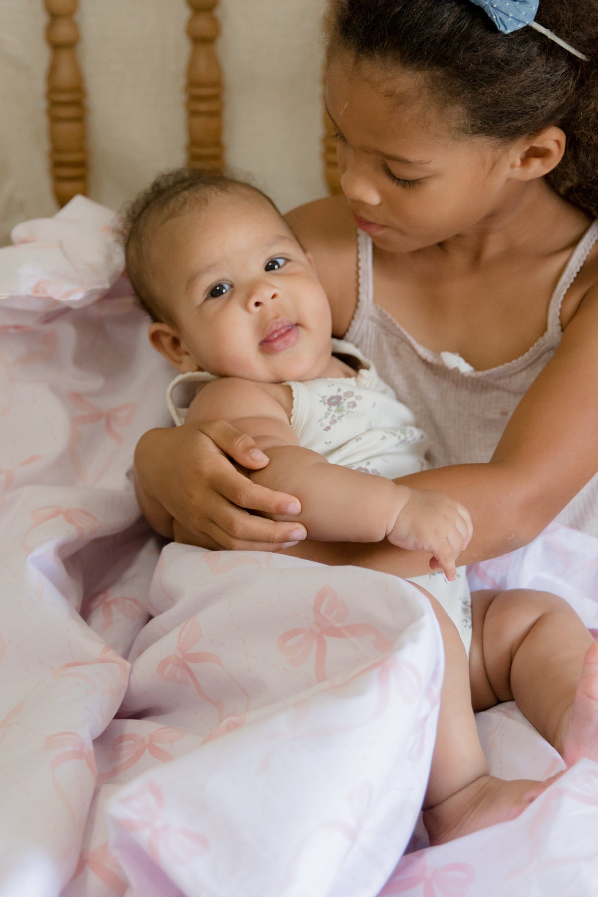Pink Bow Crib Quilted Blanket — Little Mae & Co