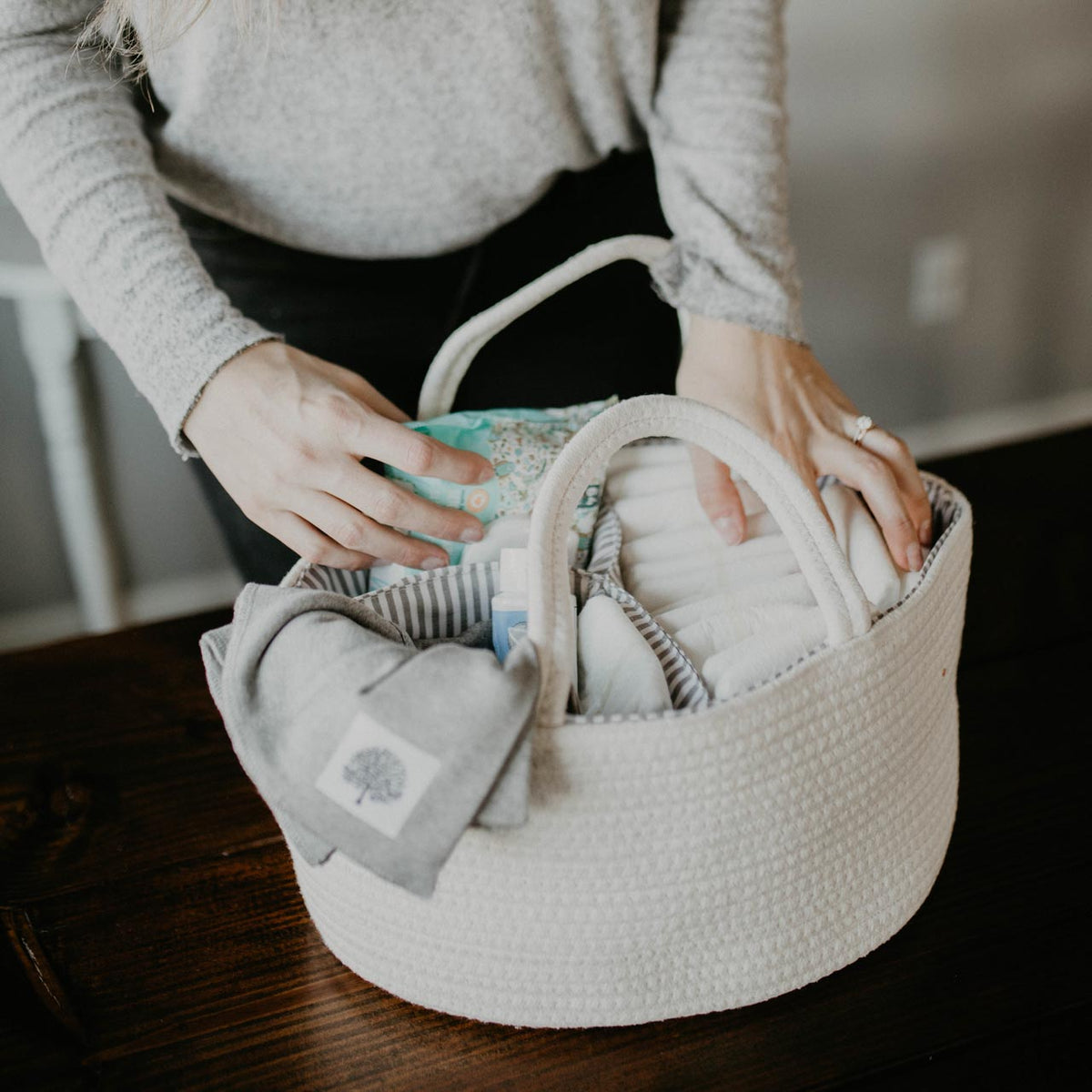 Rope Diaper Caddy — Parker Baby Co.