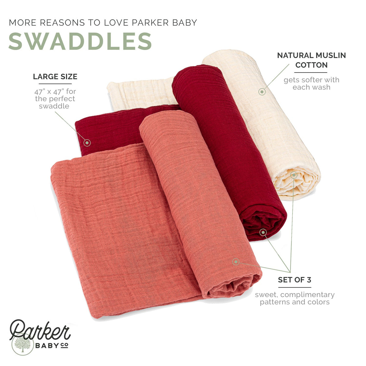 Rose Swaddle Set — Parker Baby Co.