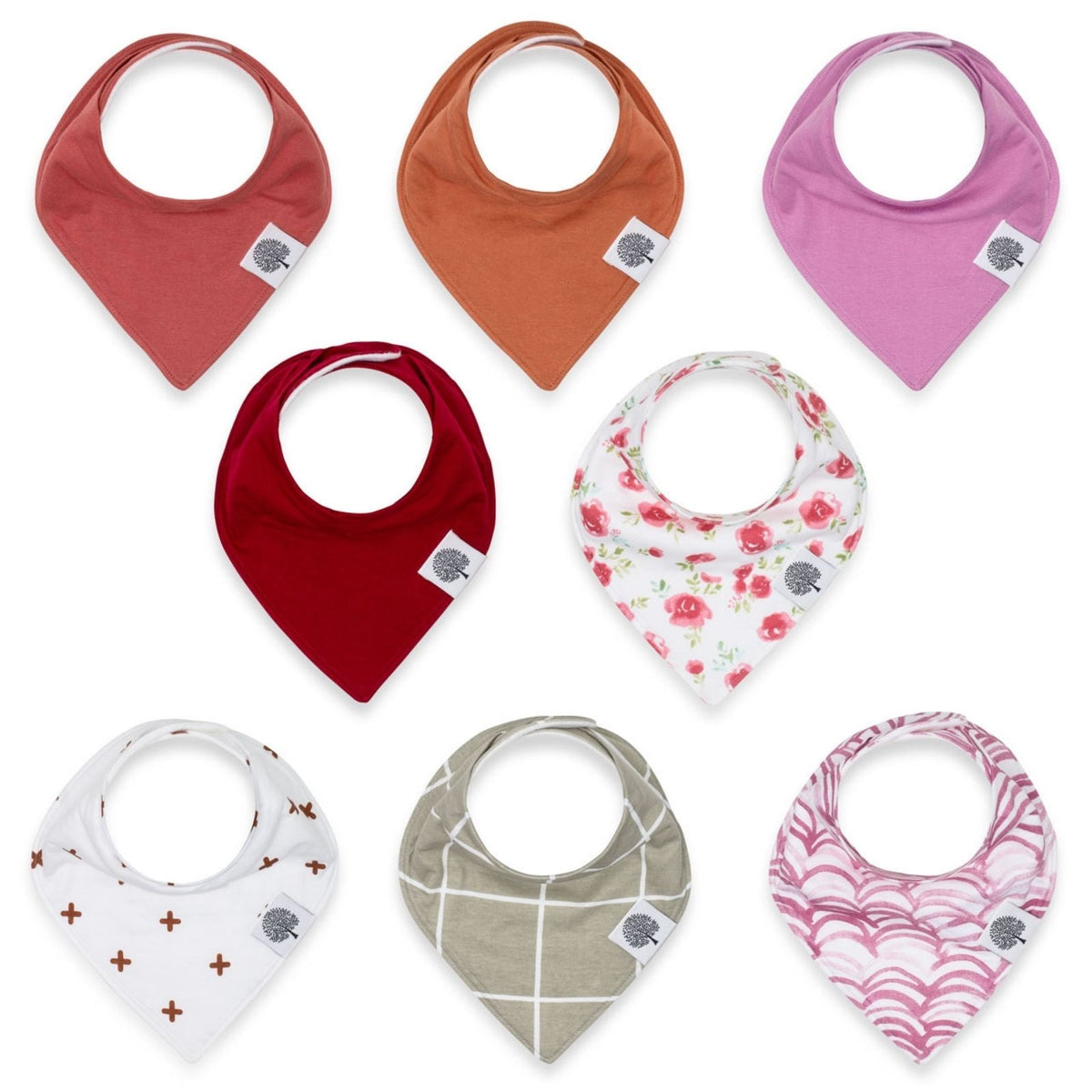 Rose Bandana Bib Set (8 pack) — Parker Baby Co.