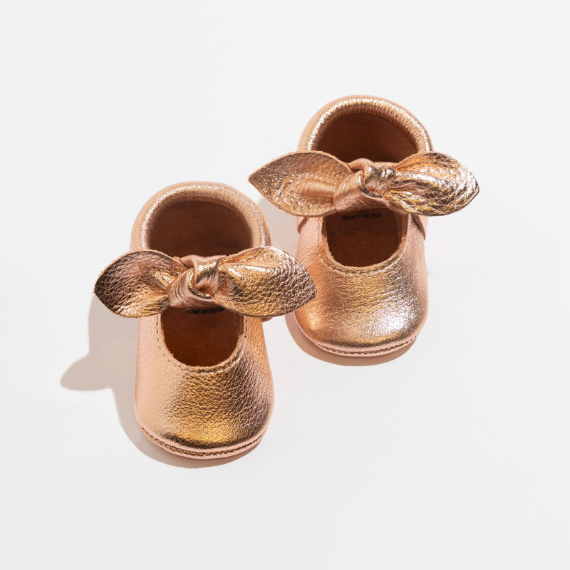 Rose Gold Knotted Bow Baby Shoe — Freshly Picked