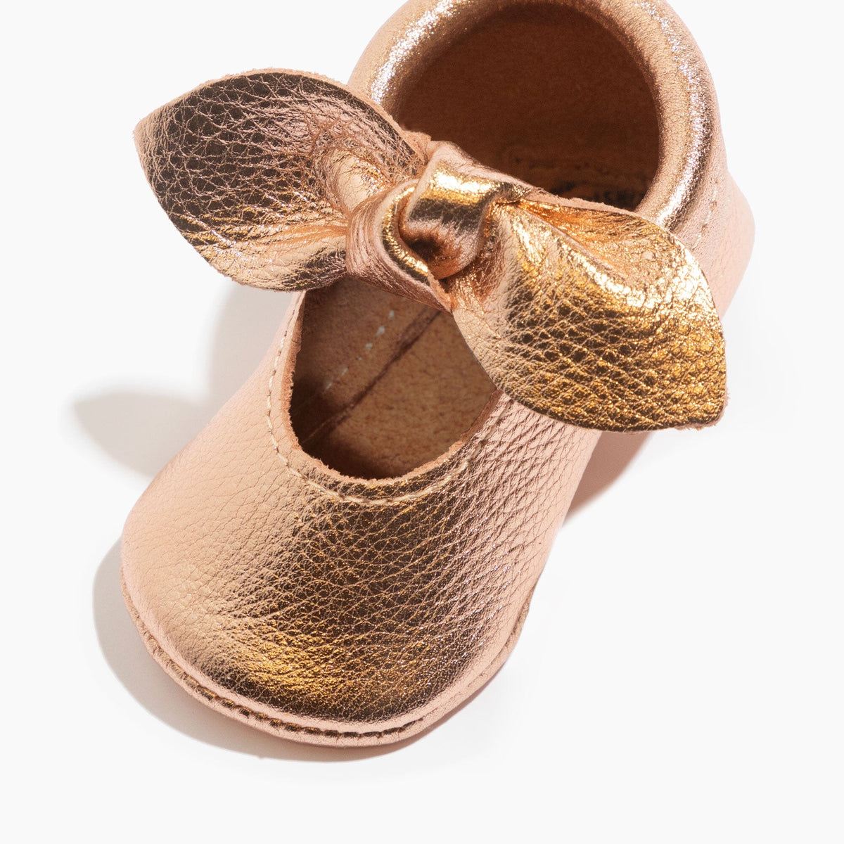 Rose Gold Knotted Bow Baby Shoe — Freshly Picked