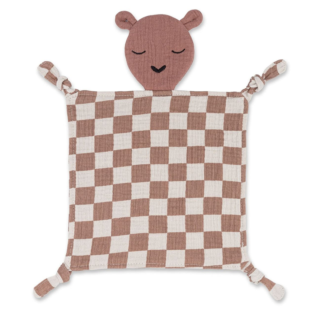 100% Muslin Lovey - Rosewood Checker — Parker Baby Co.