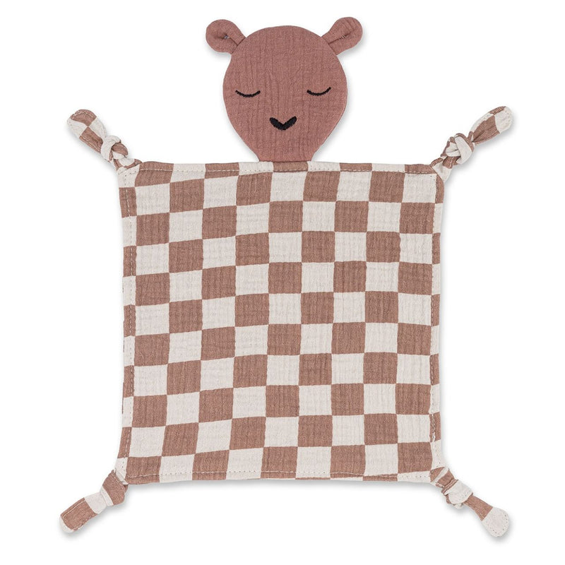 100% Muslin Lovey - Rosewood Checker — Parker Baby Co.