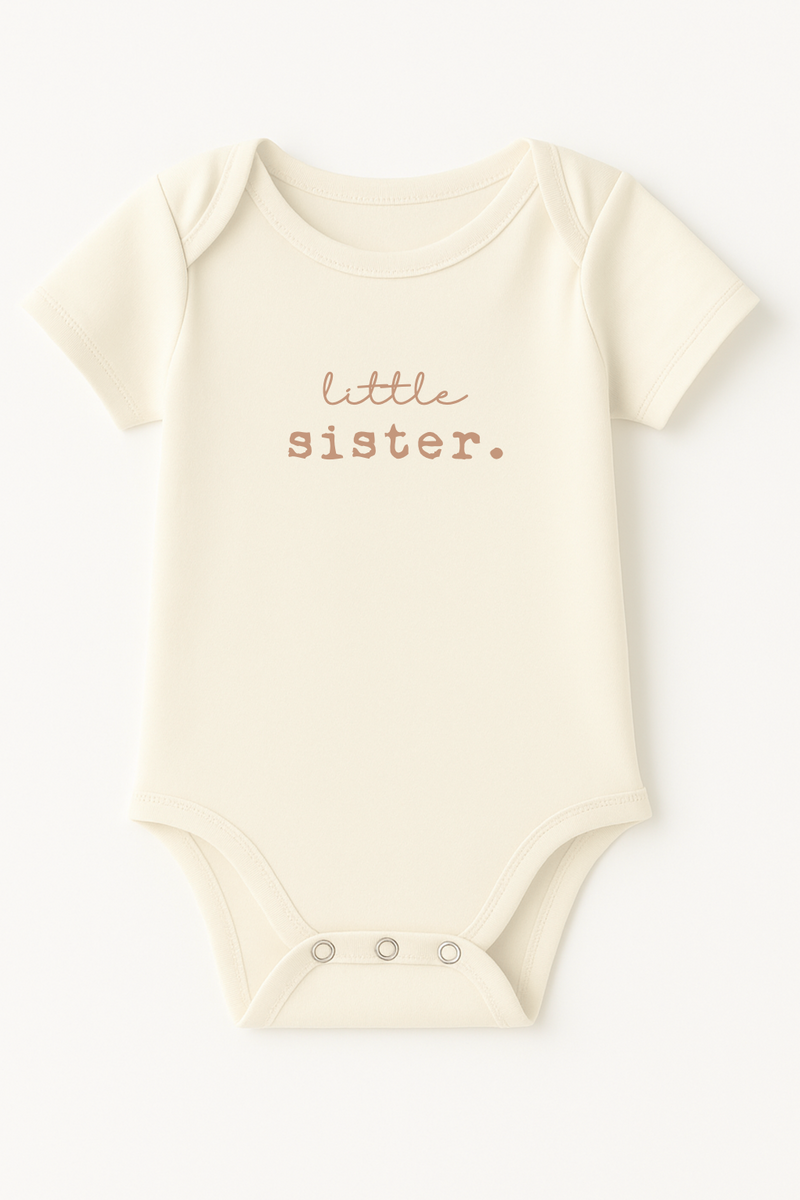 Little Sister Clay Organic Cotton Short Sleeve Baby Bodysuit — Tenth & Pine