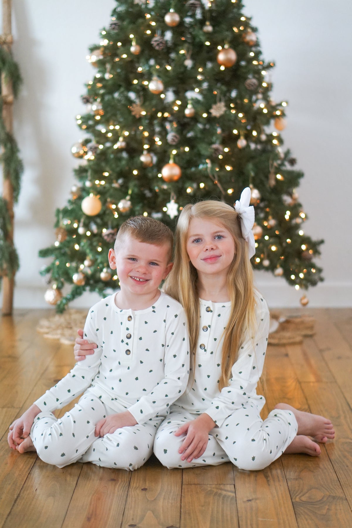 Tiny Trees Ribbed Bamboo 2pc Henley Pajamas — Little Joy Co.
