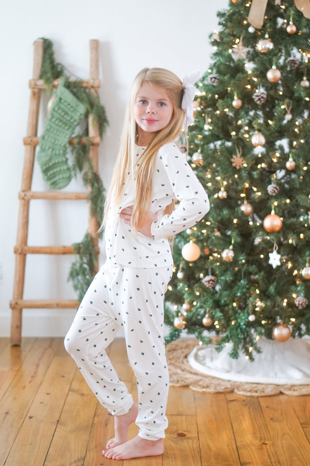 Tiny Trees Ribbed Bamboo 2pc Henley Pajamas — Little Joy Co.