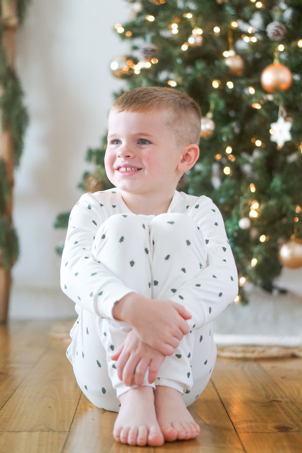 Tiny Trees Ribbed Bamboo 2pc Henley Pajamas — Little Joy Co.