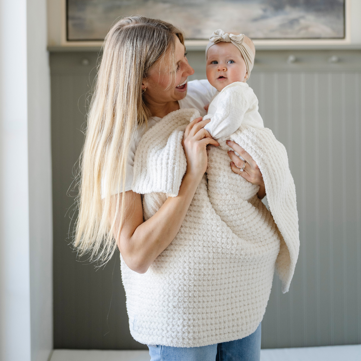 Waffle Knit Receiving Blankets — Saranoni