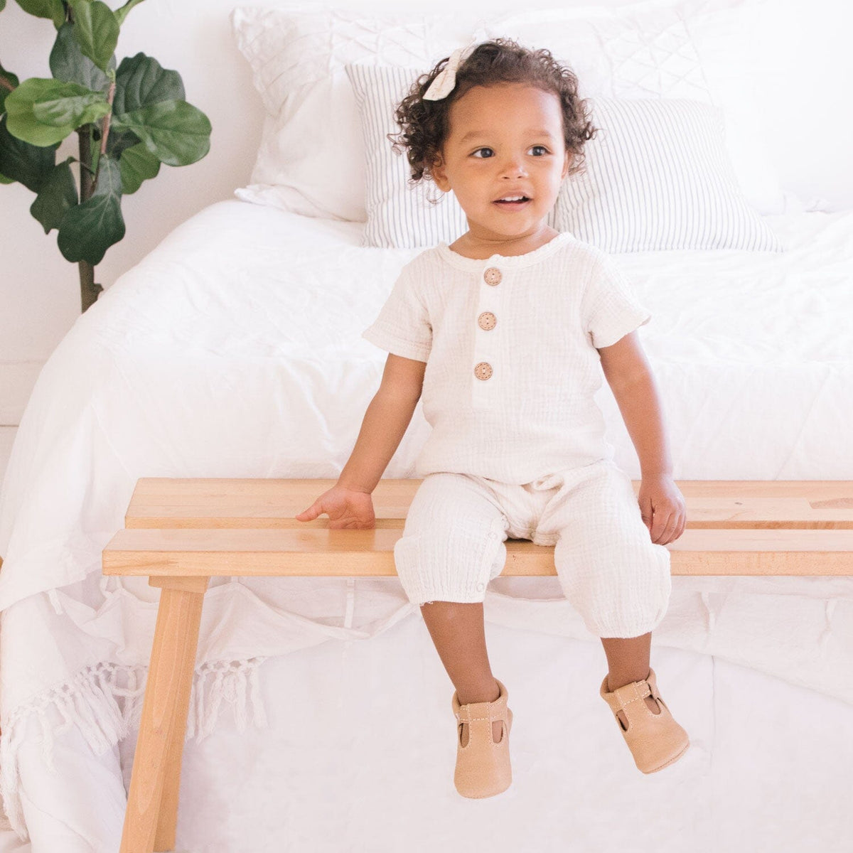 Weathered Brown T-Bar Baby Shoe — Freshly Picked