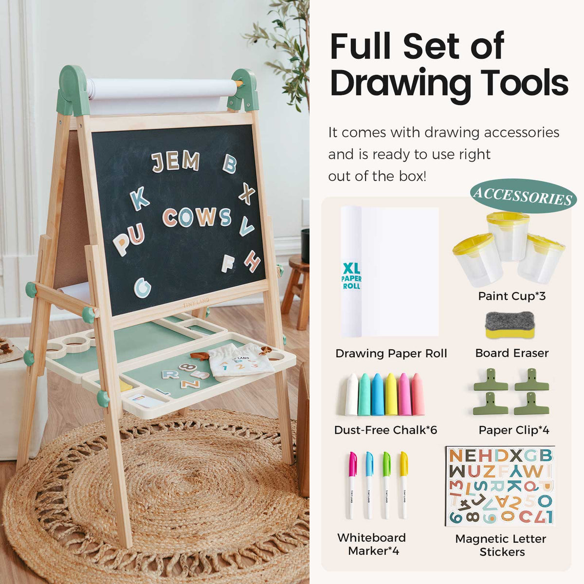 Tiny Land® Pink Magnitales Easel & Paper Roll Set — Tiny Land