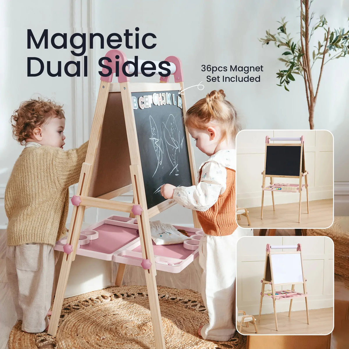 Tiny Land® Pink Magnitales Easel & Paper Roll Set — Tiny Land