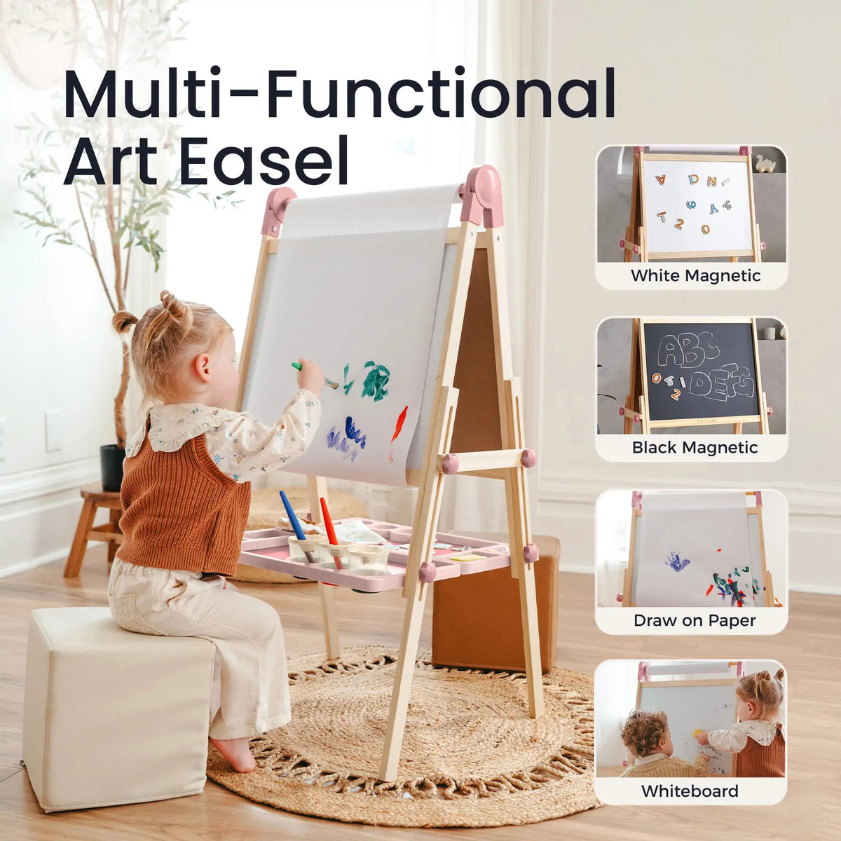 Tiny Land® Pink Magnitales Easel & Paper Roll Set — Tiny Land