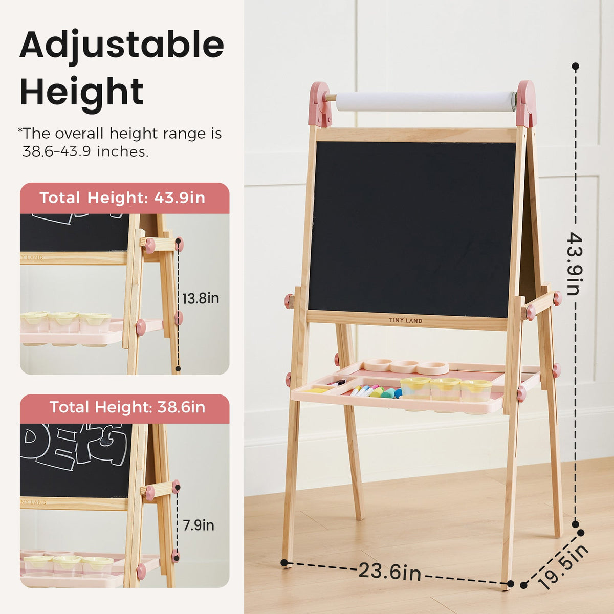 Tiny Land® Pink Magnitales Easel & Paper Roll Set — Tiny Land