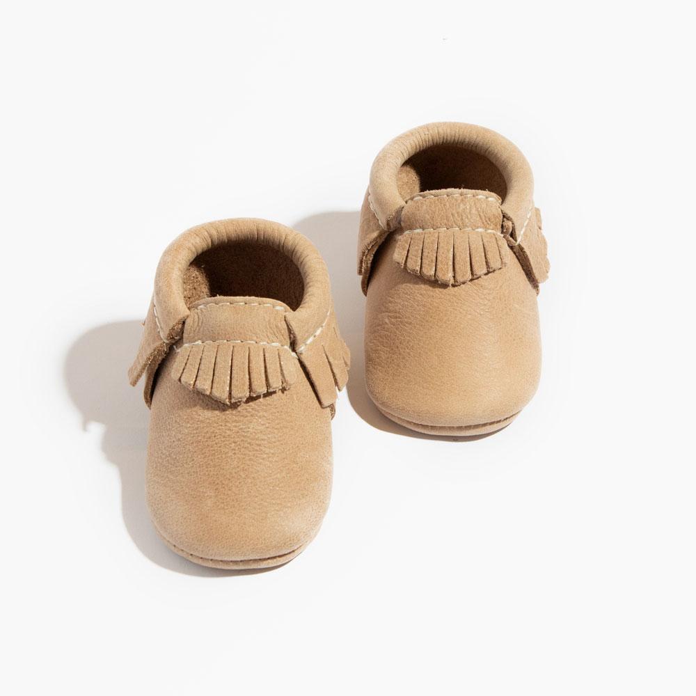 Weathered Brown Moccasin Baby Shoe — Freshly Picked