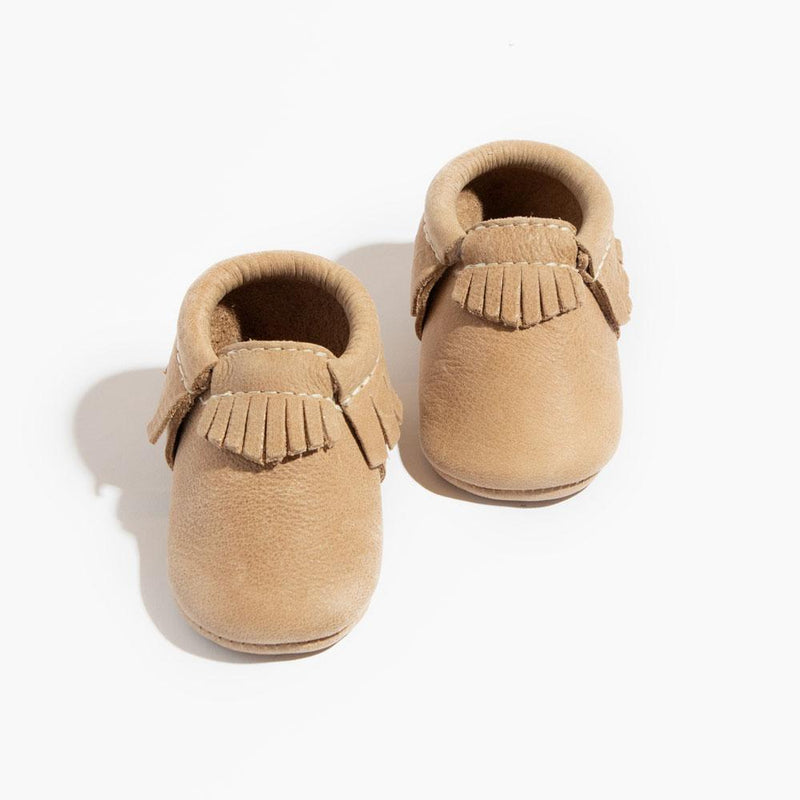 Weathered Brown Moccasin Baby Shoe — Freshly Picked