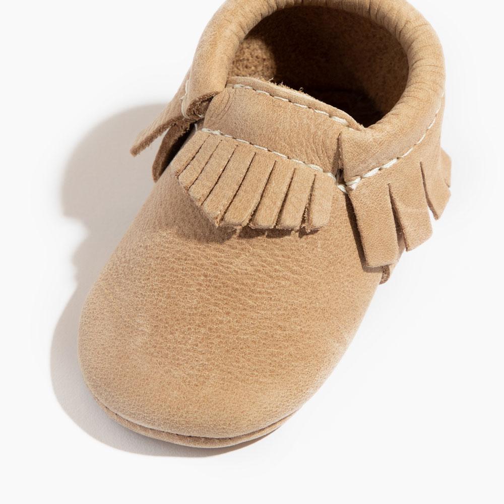 Weathered Brown Moccasin Baby Shoe — Freshly Picked
