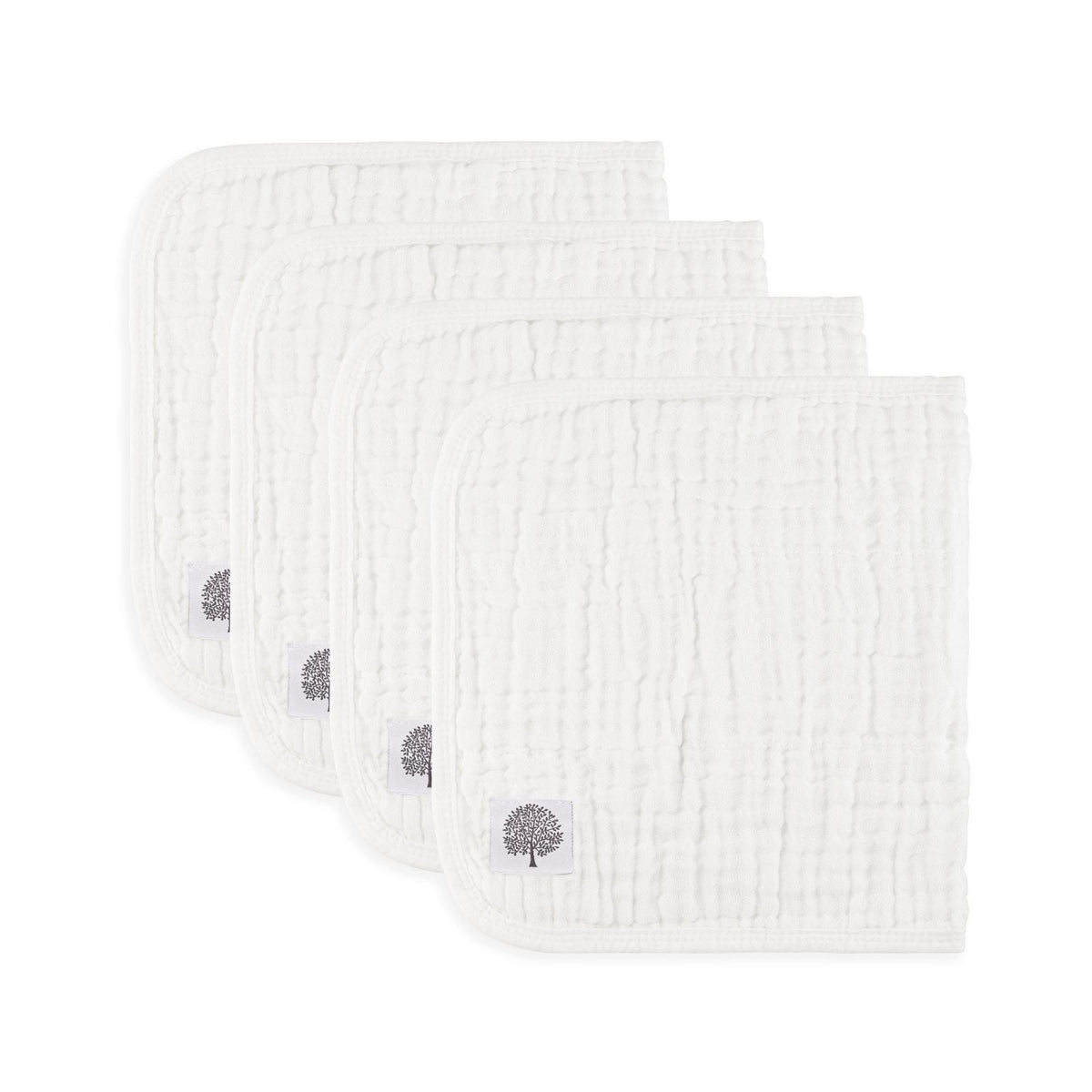 White Set - Muslin Burp Cloths (4 Pack) — Parker Baby Co.