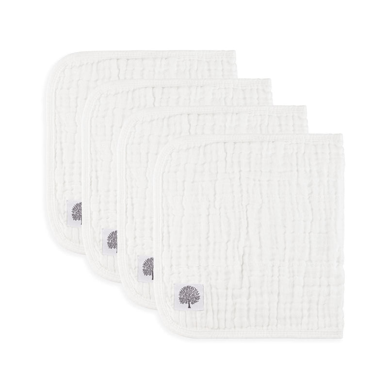White Set - Muslin Burp Cloths (4 Pack) — Parker Baby Co.