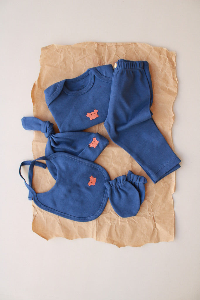 Crab Patterned 5 Piece Newborn Set — Honey and Hive
