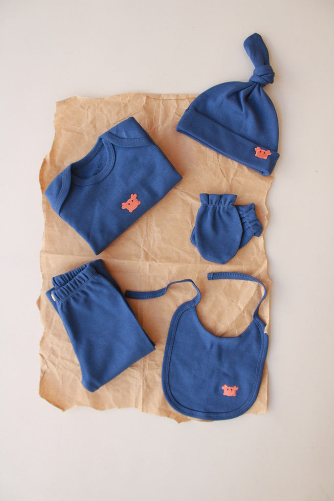 Crab Patterned 5 Piece Newborn Set — Honey and Hive