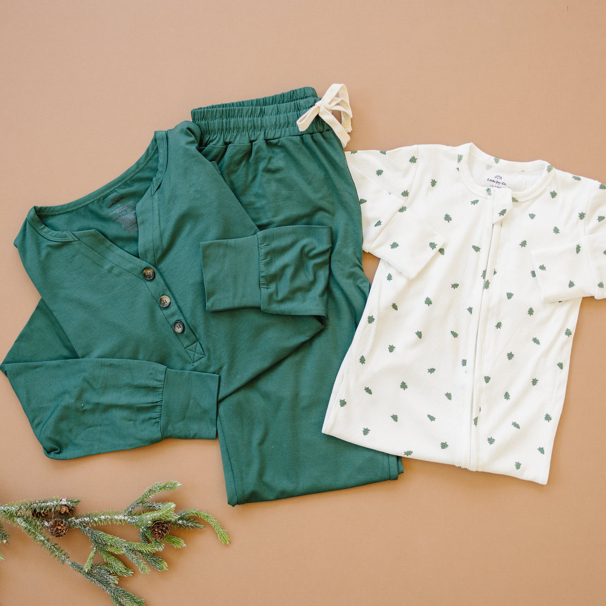 Tiny Trees Ribbed Bamboo Zippy Pajamas — Little Joy Co.