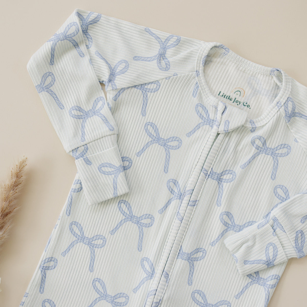Blue Belle Ribbed Bamboo Zippy Pajamas — Little Joy Co.
