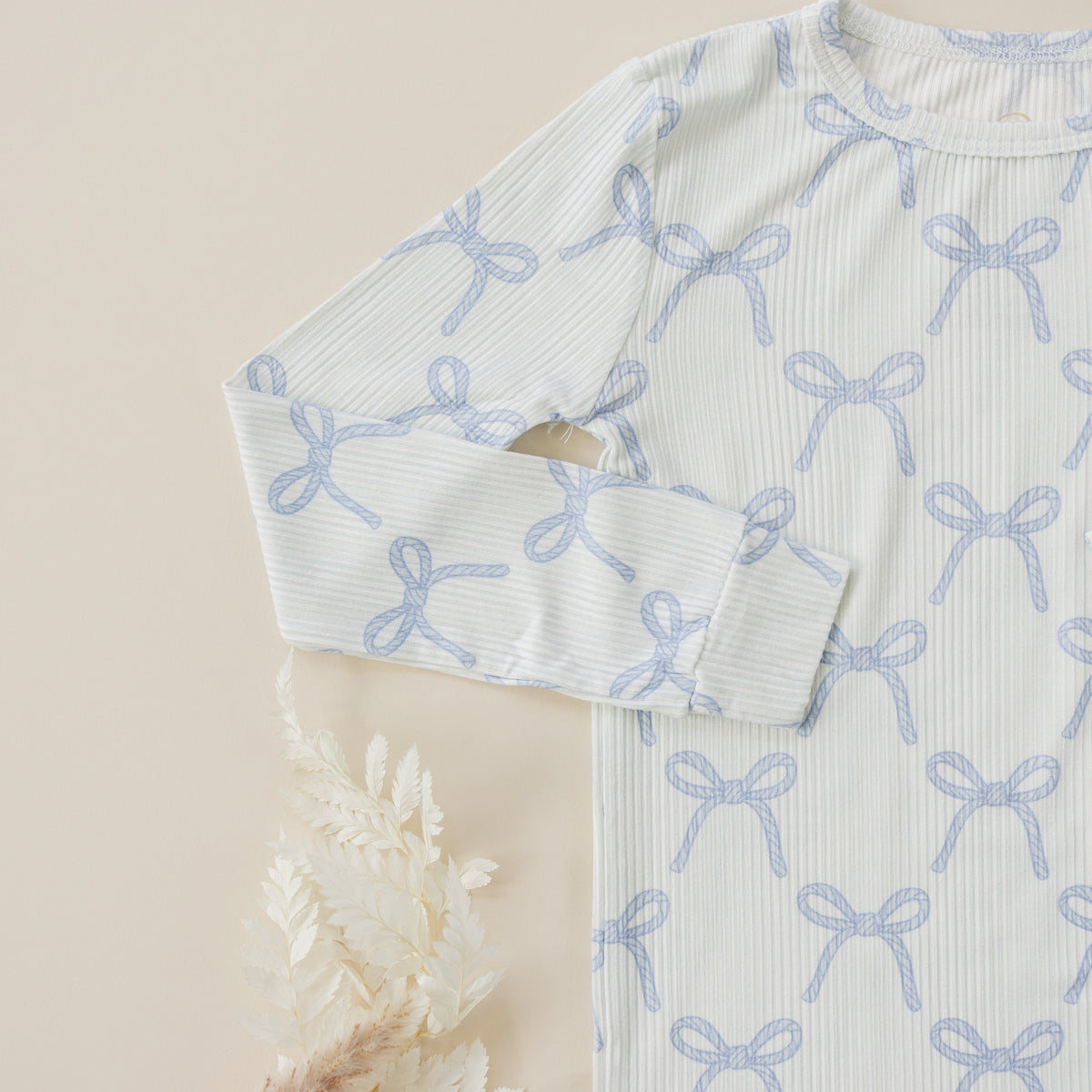 Blue Belle 2pc Ribbed Bamboo Pajamas — Little Joy Co.