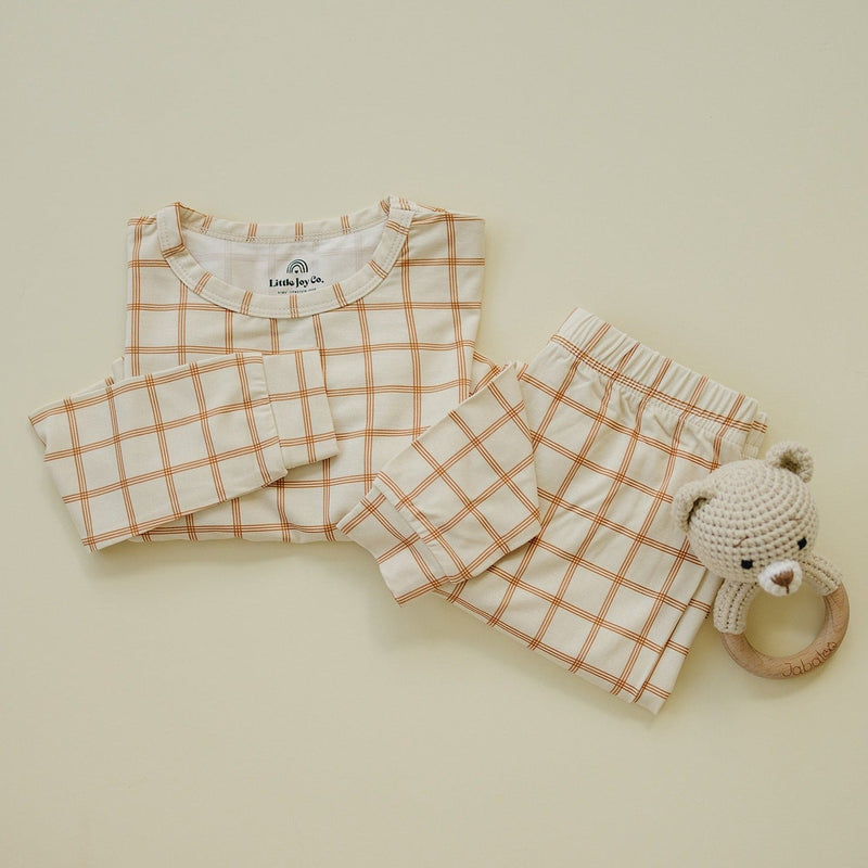 Burnt Orange Plaid 2pc Bamboo Pajamas — Little Joy Co.