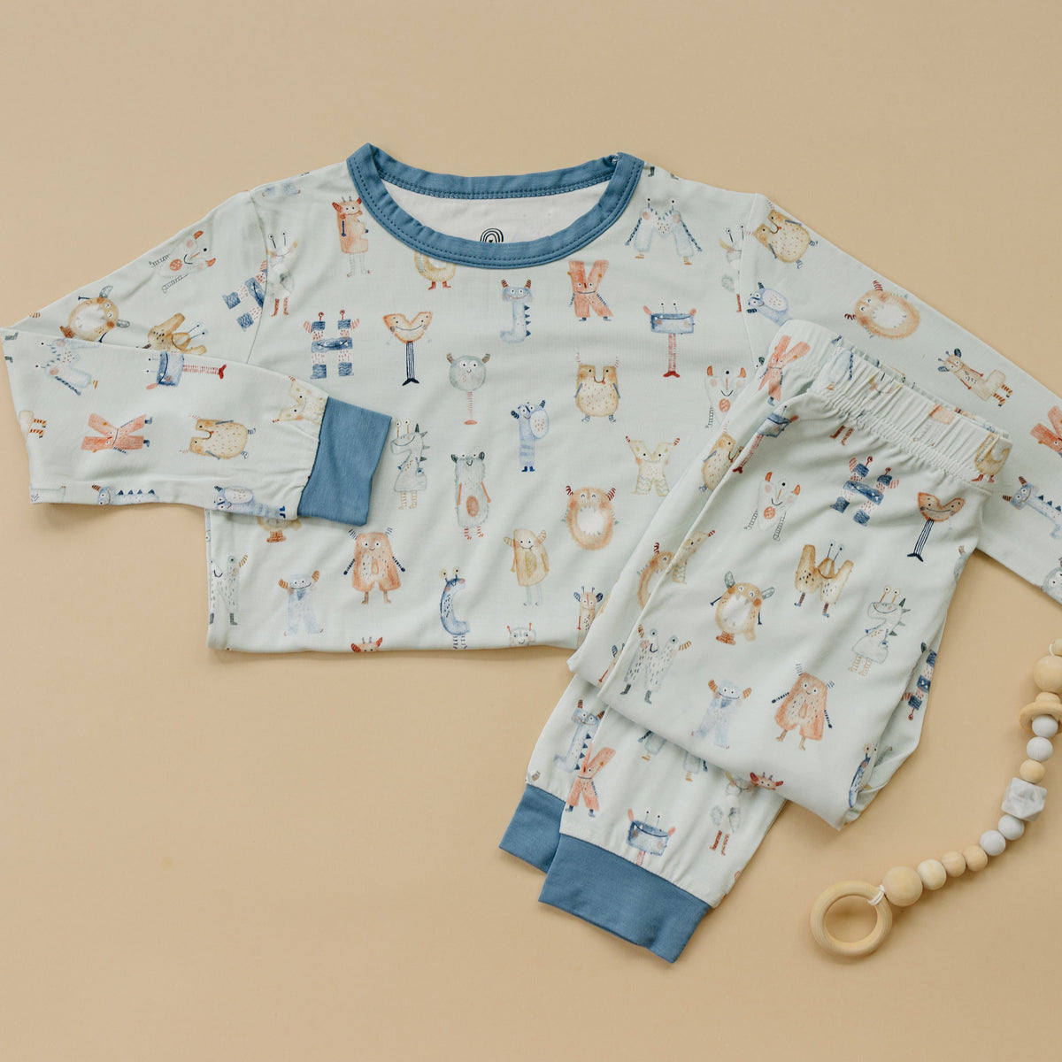 M is for Monsters 2pc Bamboo Pajamas — Little Joy Co.