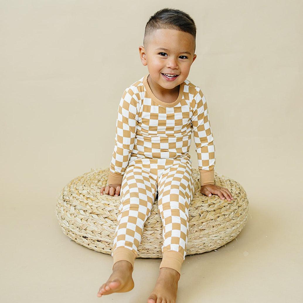 Golden Coast Check 2pc Bamboo Pajamas — Little Joy Co.
