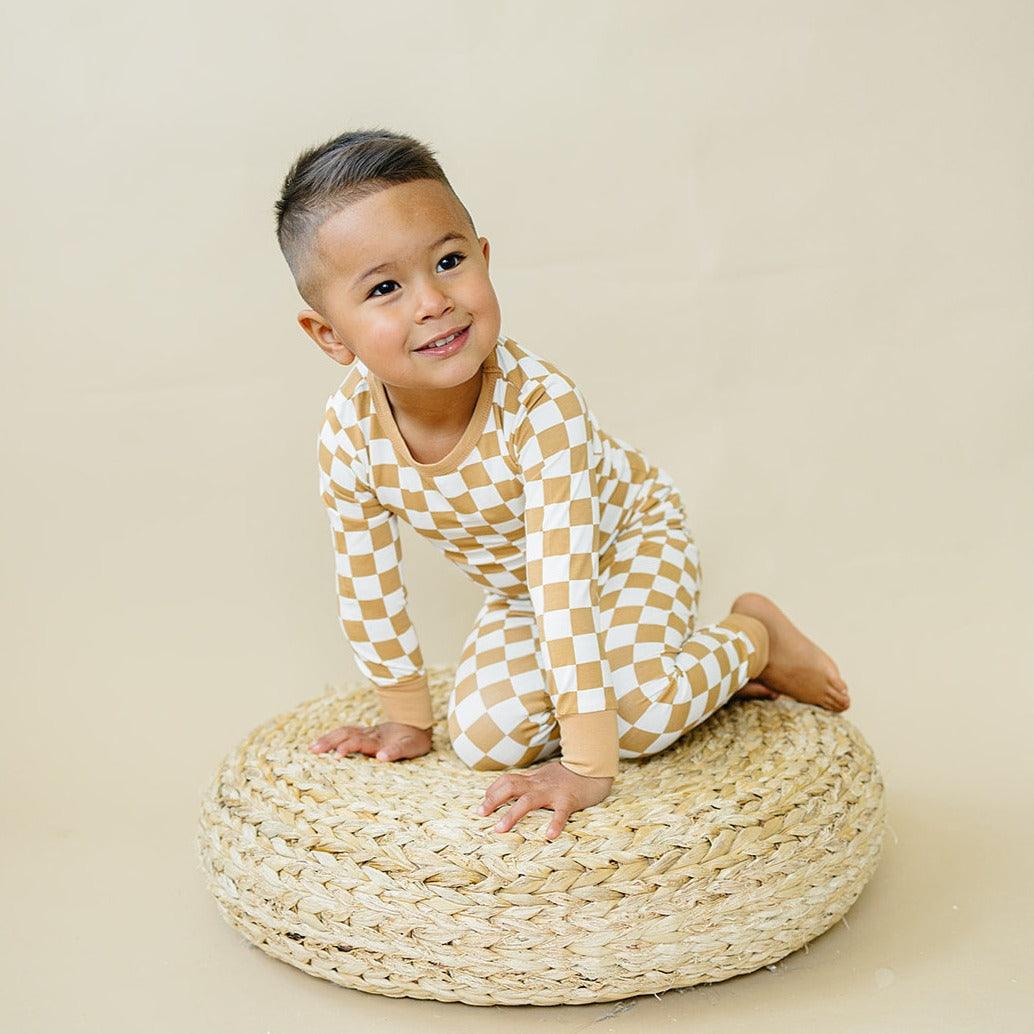 Golden Coast Check 2pc Bamboo Pajamas — Little Joy Co.