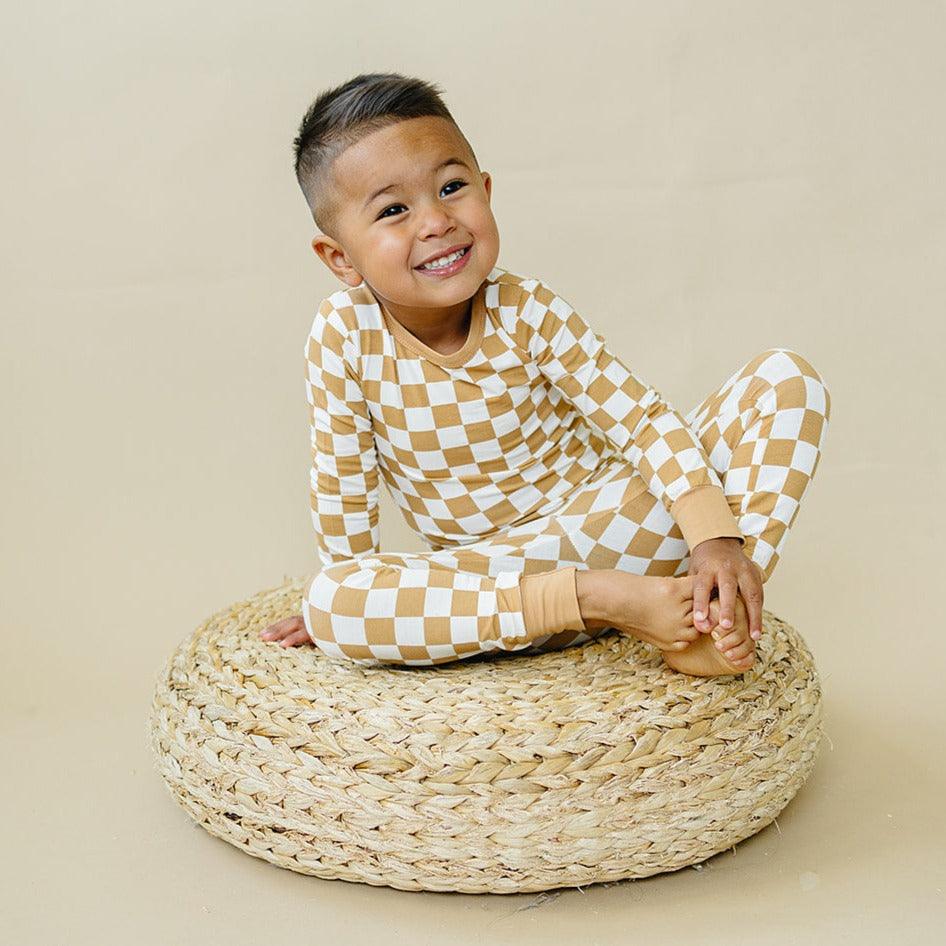 Golden Coast Check 2pc Bamboo Pajamas — Little Joy Co.