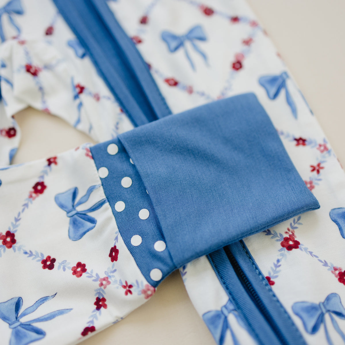 Red White & Bows Bamboo Zippy Pajamas — Little Joy Co.