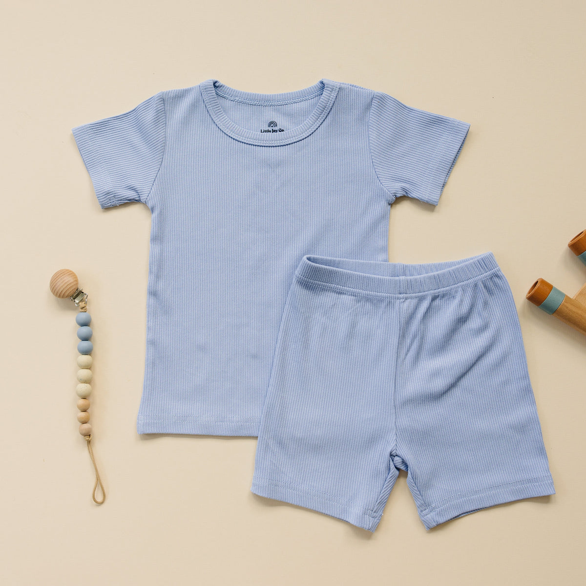 Solid Ribbed Bamboo 2pc Pajamas - more colors — Little Joy Co.