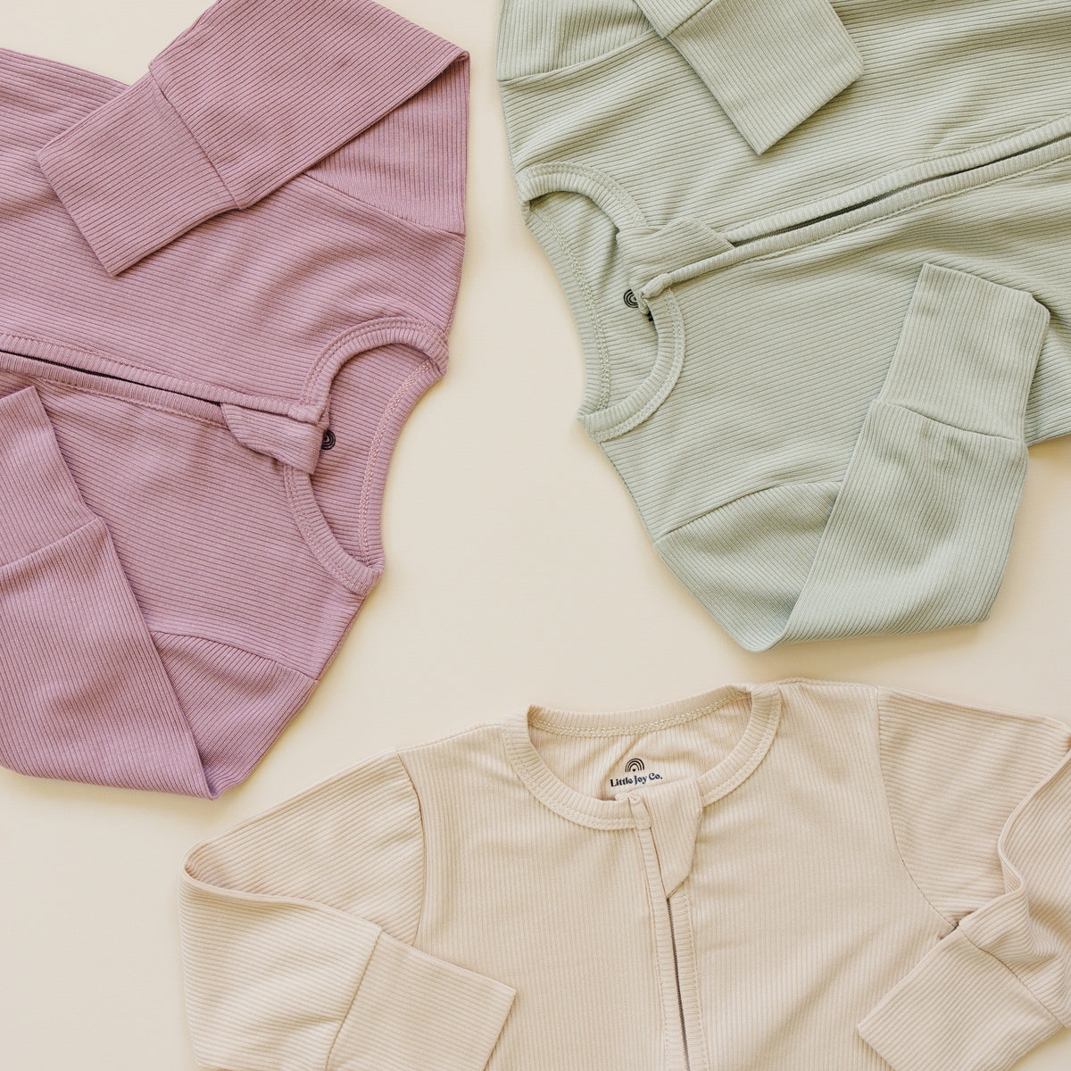 Solid Ribbed Bamboo Zippy Romper - more colors — Little Joy Co.