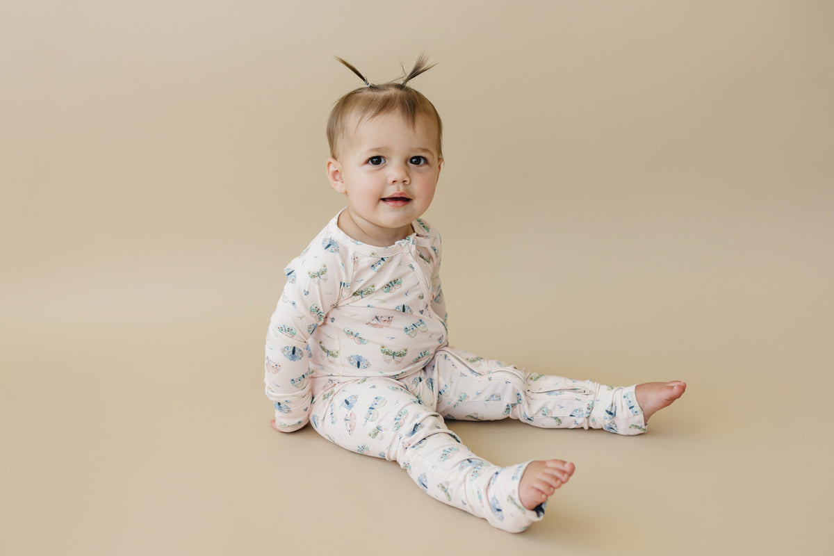 Luna Moths Bamboo Zippy Pajamas — Little Joy Co.