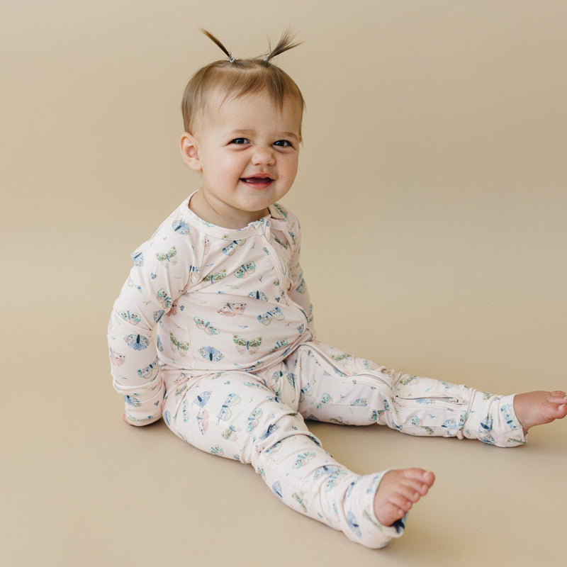 Luna Moths Bamboo Zippy Pajamas — Little Joy Co.