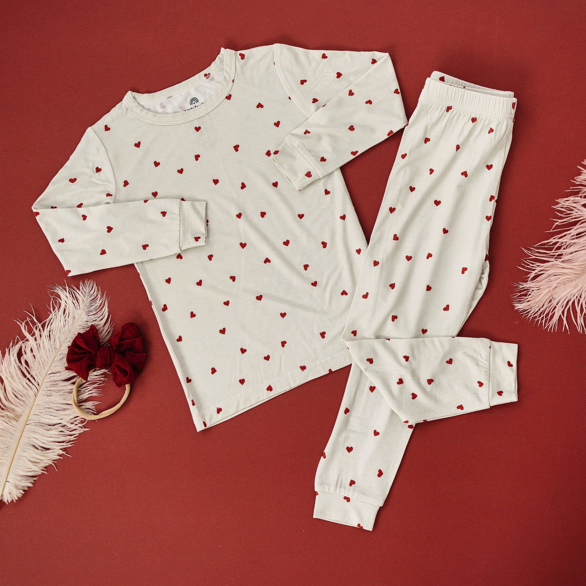 Tiny Hearts 2pc Bamboo Pajamas — Little Joy Co.
