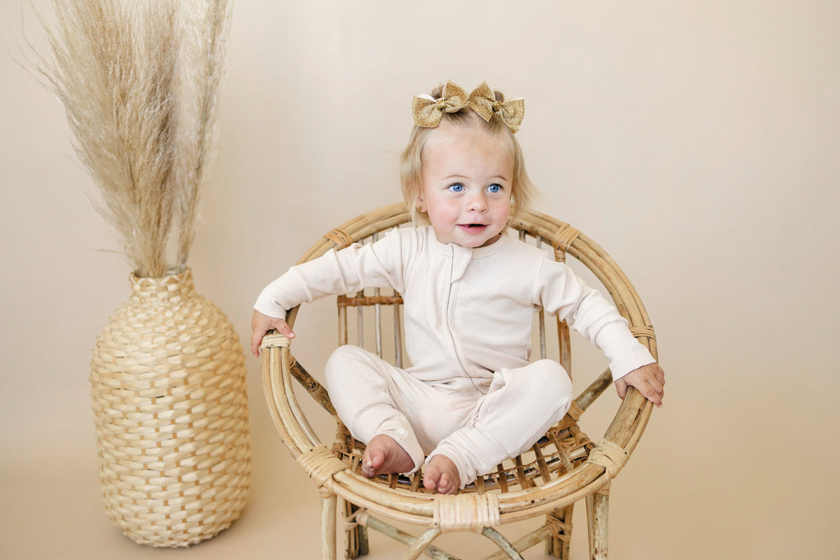 Solid Ribbed Bamboo Zippy Romper - more colors — Little Joy Co.