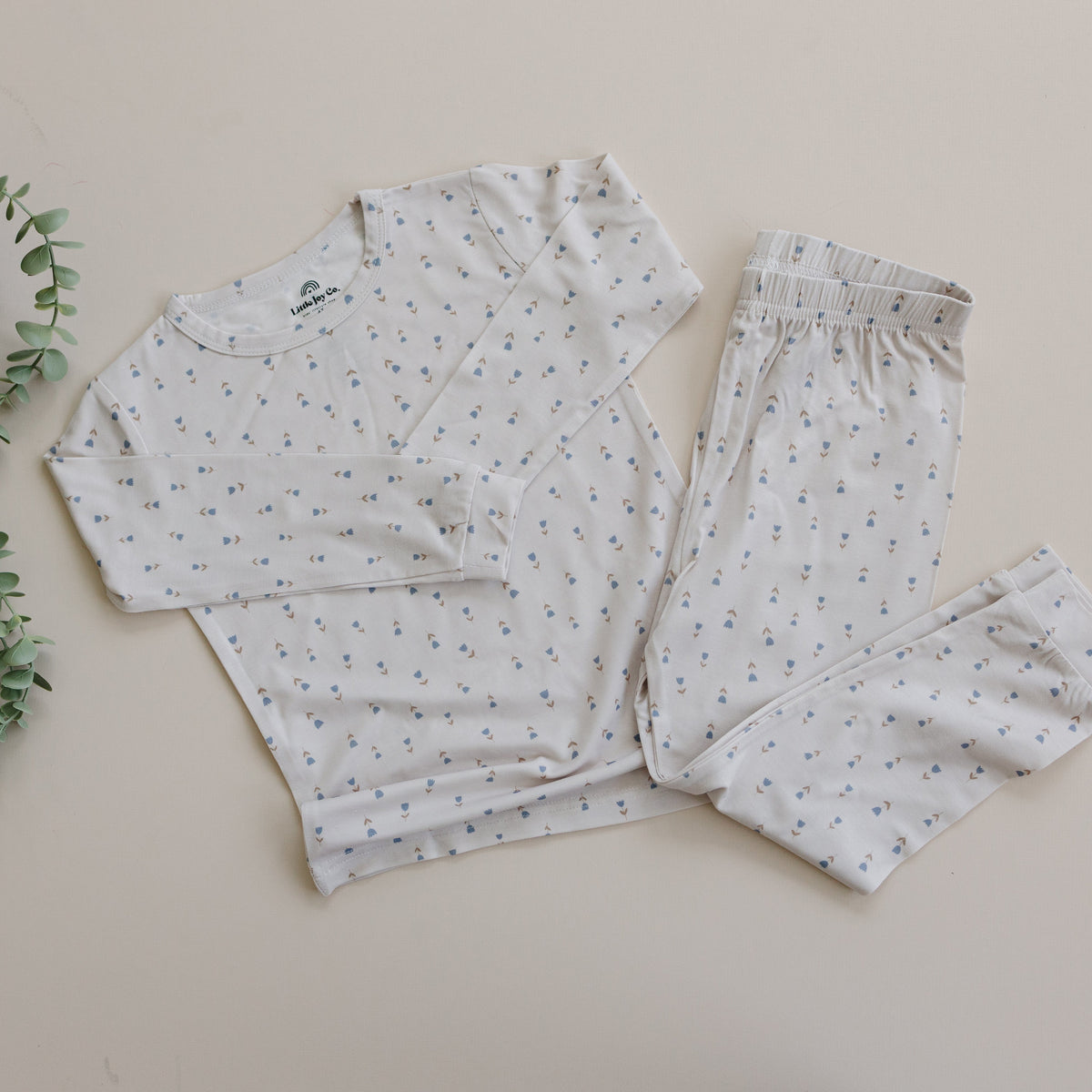 Tiny Tulips 2pc Bamboo Pajamas — Little Joy Co.