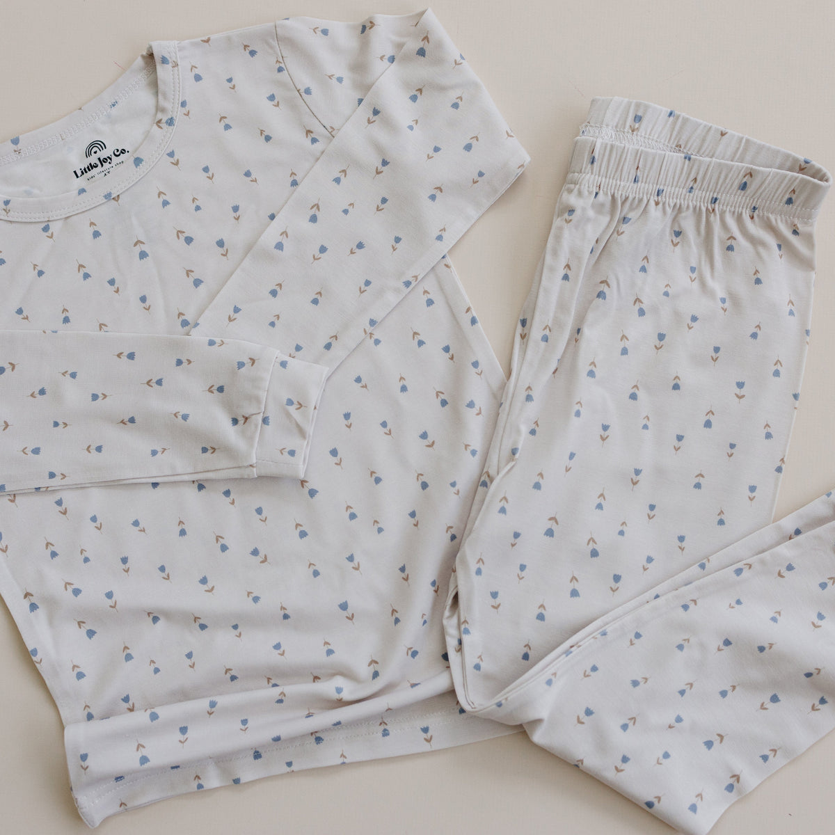 Tiny Tulips 2pc Bamboo Pajamas — Little Joy Co.