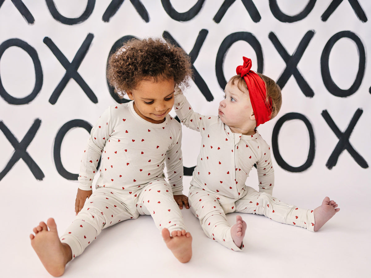 Tiny Hearts 2pc Bamboo Pajamas — Little Joy Co.
