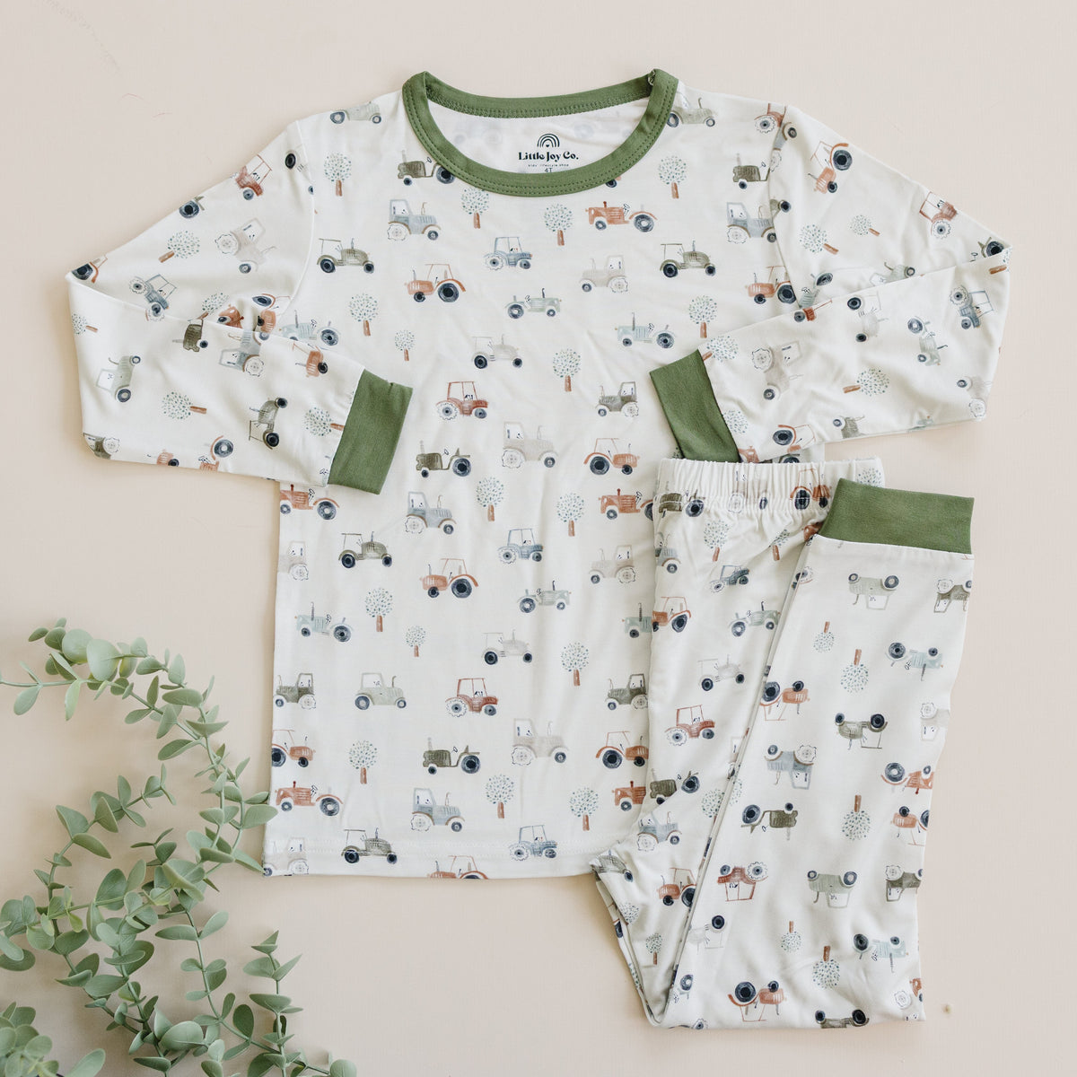 Tiny Tractors 2pc Bamboo Pajamas — Little Joy Co.
