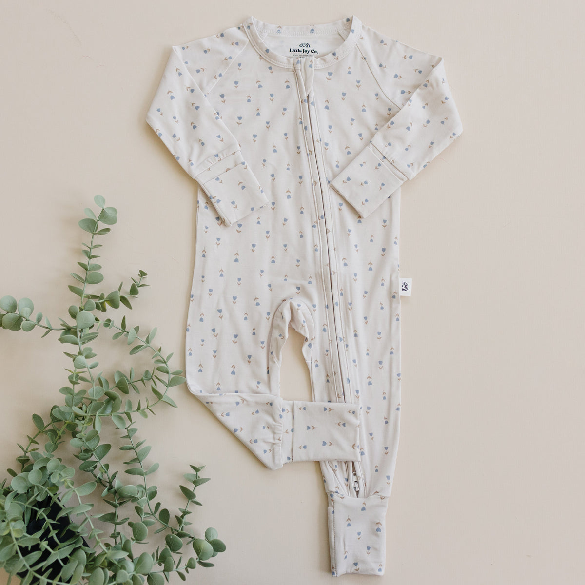 Tiny Tulips Bamboo Zippy Pajamas — Little Joy Co.