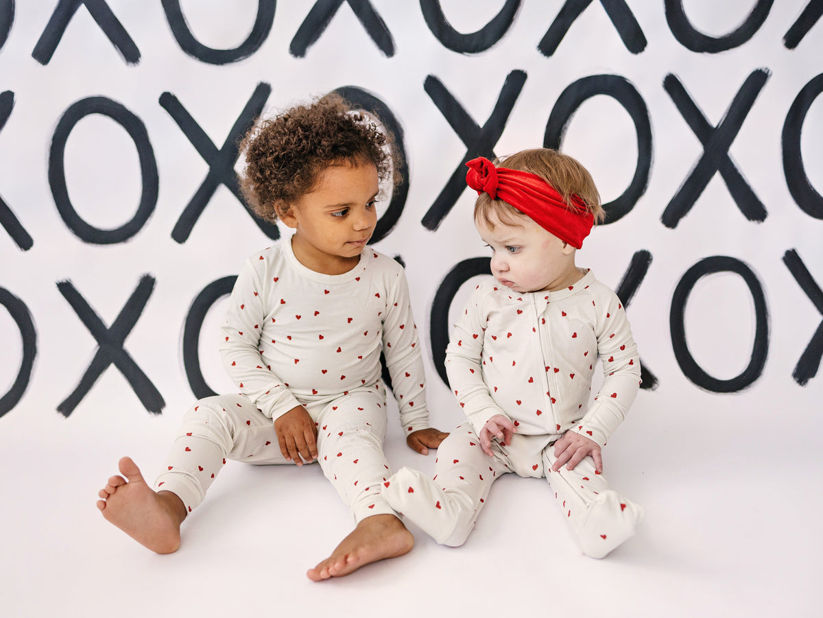 Tiny Hearts 2pc Bamboo Pajamas — Little Joy Co.